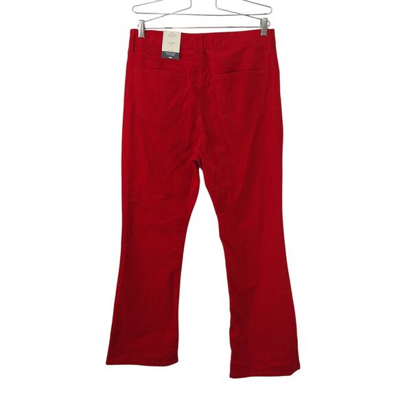NWT@$49! ST. JOHN'S BAY! ROUGE RED FINE WALE CORDUROY FLARE PANTS, JEANS! SZ 16 - Picture 5 of 12